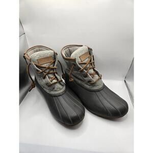 Sperry Saltwater Wool Embossed Duck Boots Gray STS82475 Women's 7.5 M Rain boot